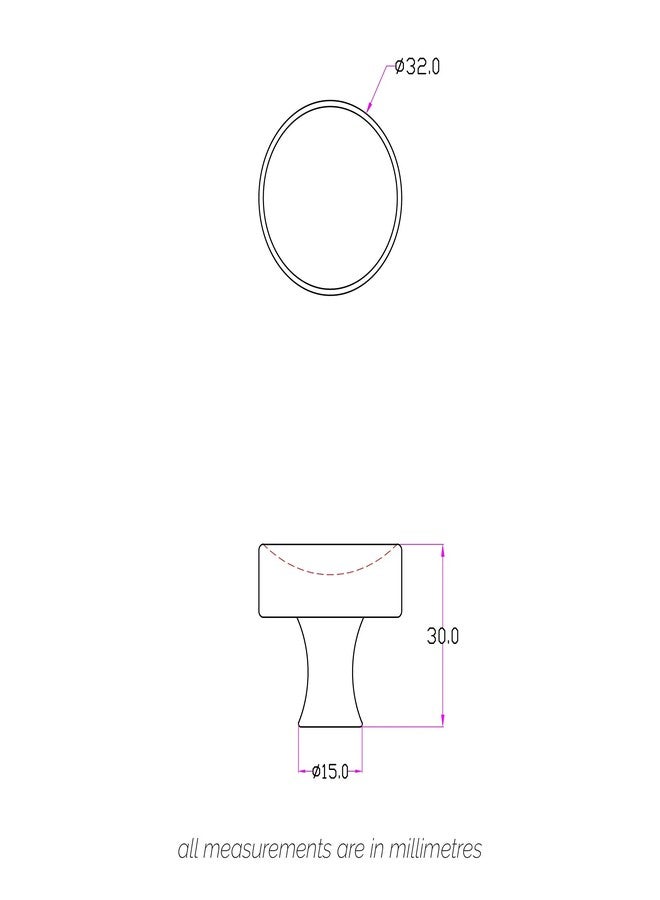 HOBKNOBS Solid Brass 32mm Salo Knob (Burnished Brass). - Image 5